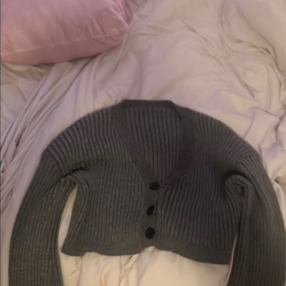 Women's Gray Ribbed Sweater
